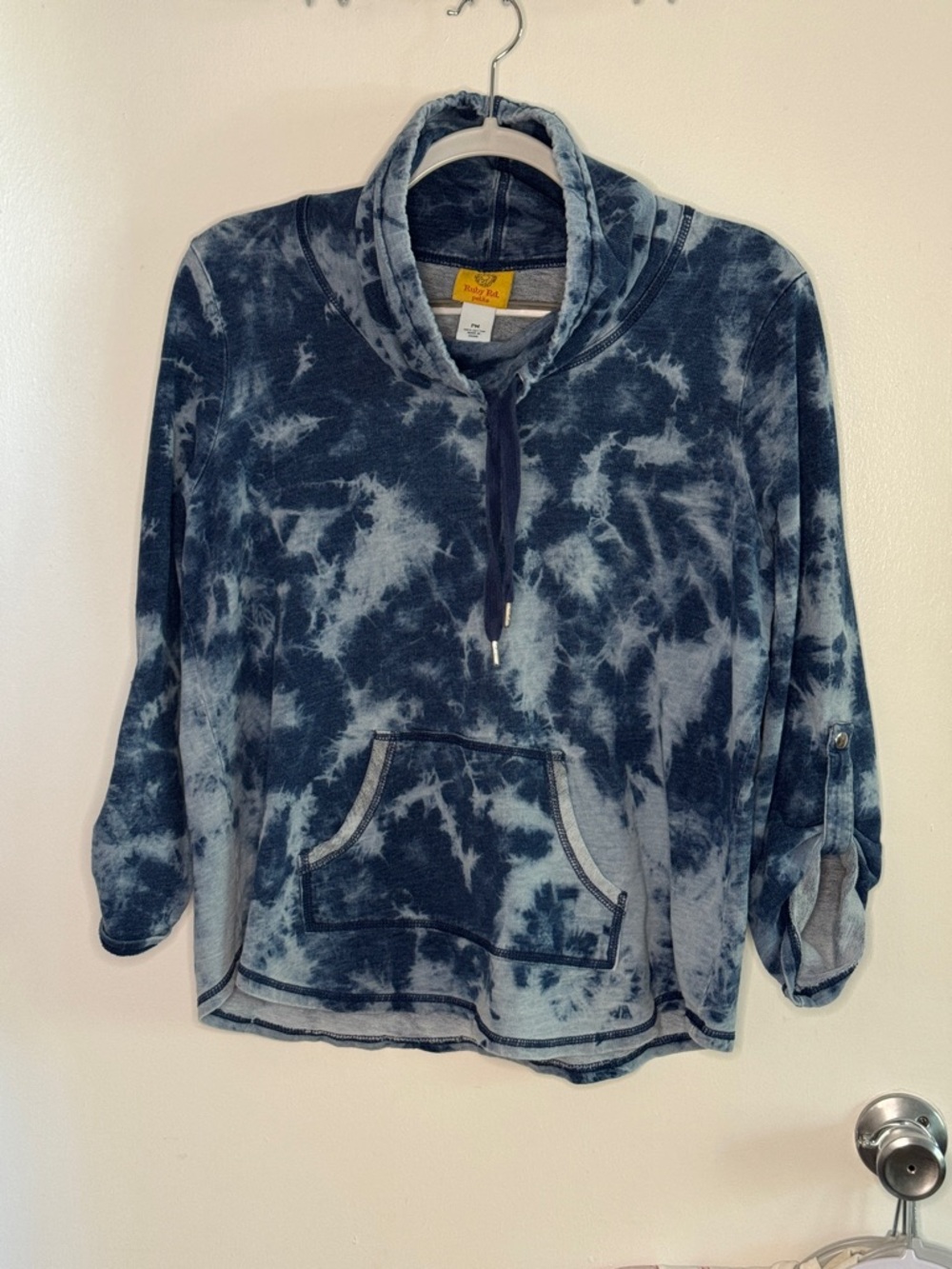 Ruby Rd. Indigo and Navy Tie-Dye Hoodie size PM